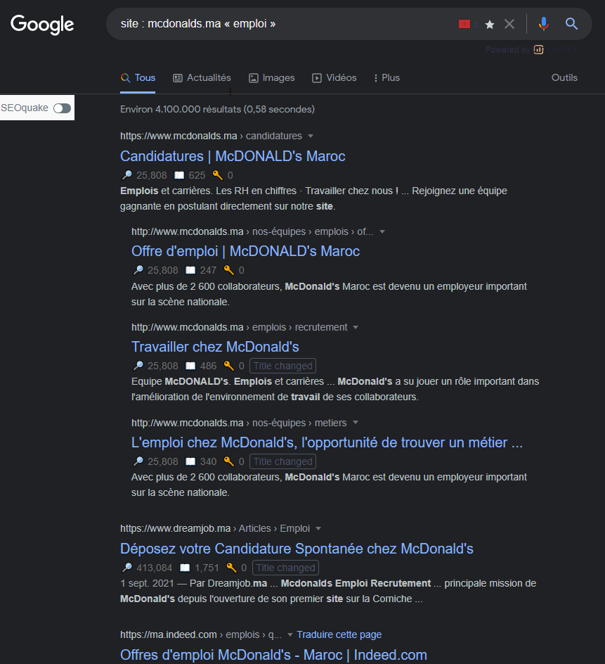 Recherche dans le site